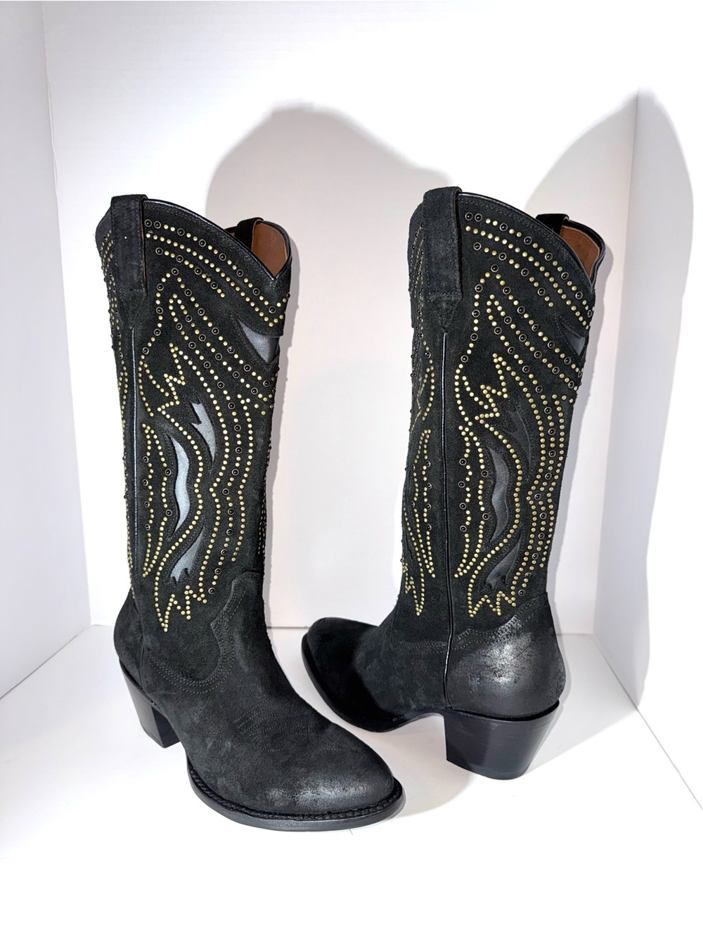 Frye Shelby Studded Leather Western Boots